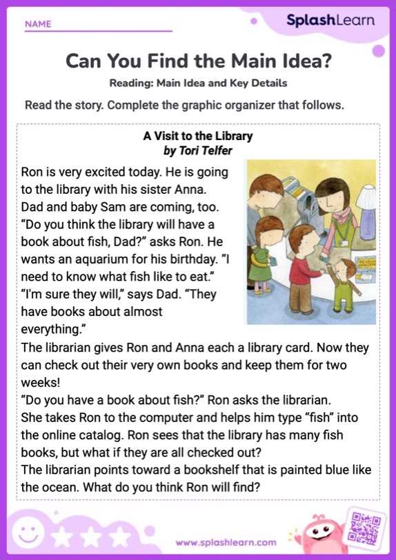 finding details in a story worksheet