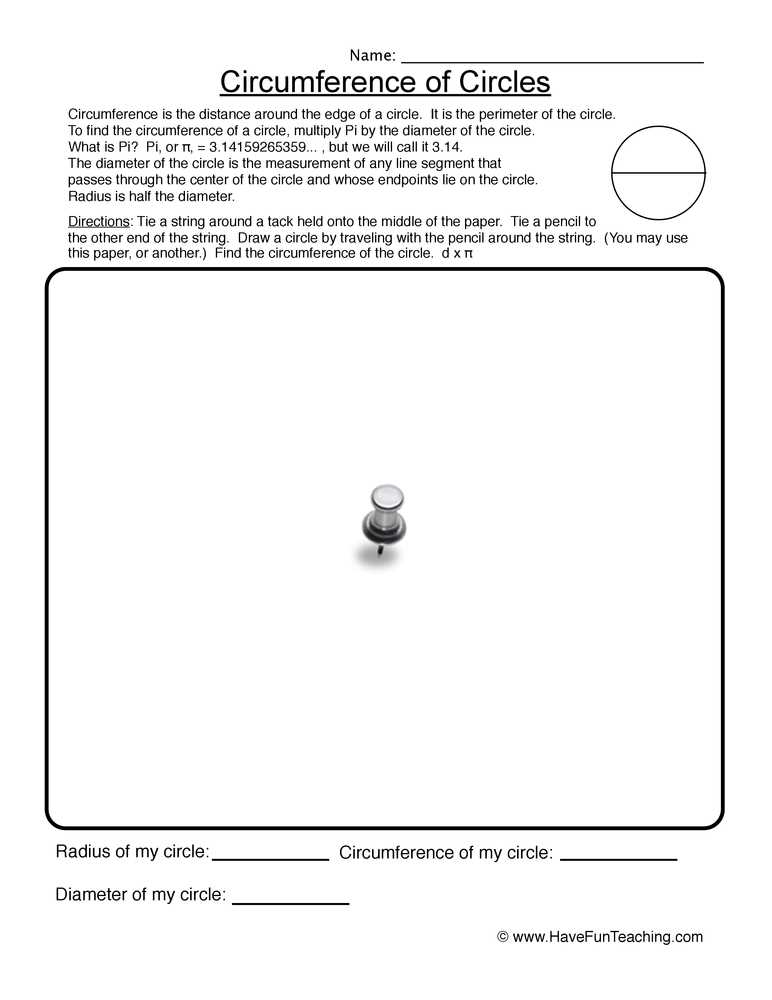 finding radius and diameter of a circle worksheet