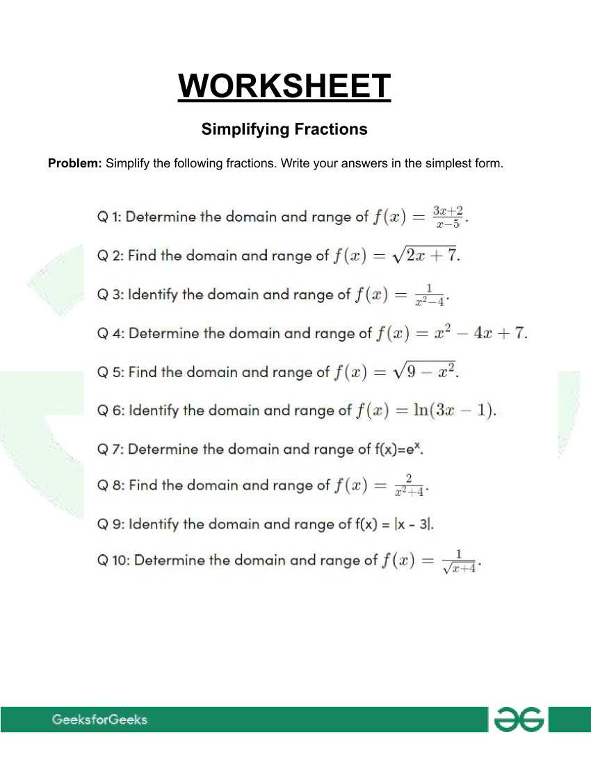 finding the domain and range of a graph worksheet