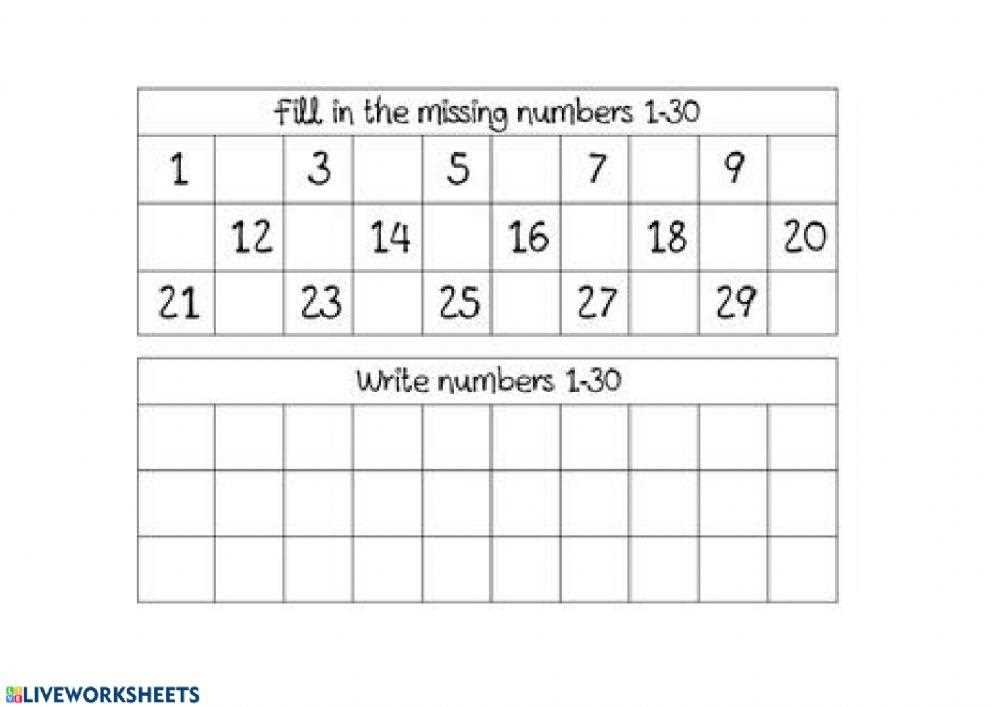 counting 1 30 worksheets kindergarten