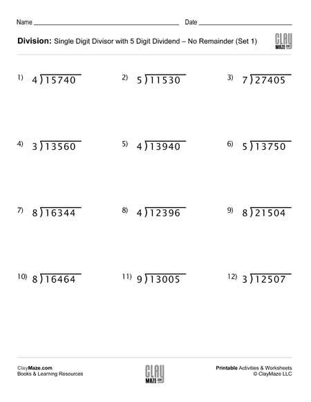1 digit by 2 digit division worksheets