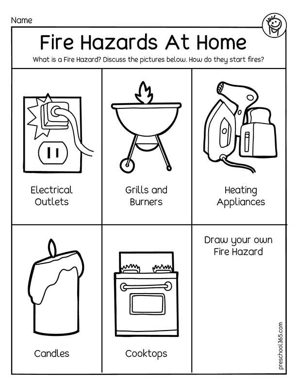 fire drill worksheets for kindergarten