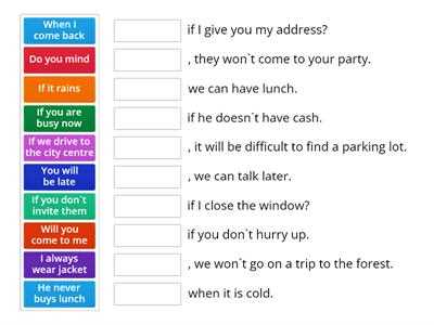 first conditional questions worksheet