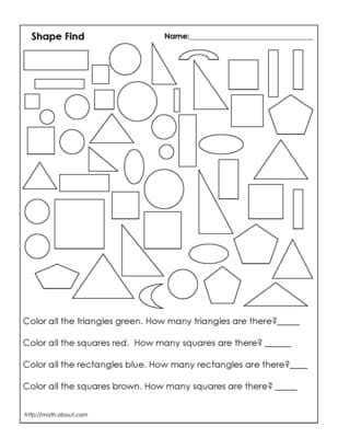 first grade shapes worksheet