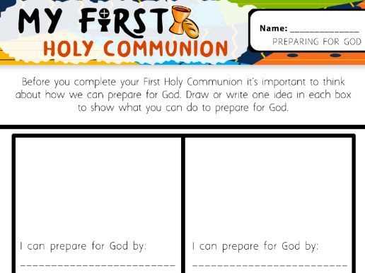 first holy communion worksheets