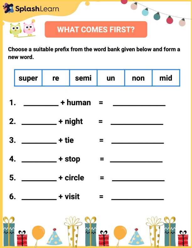prefixes and suffixes worksheets