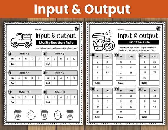 input output table worksheet