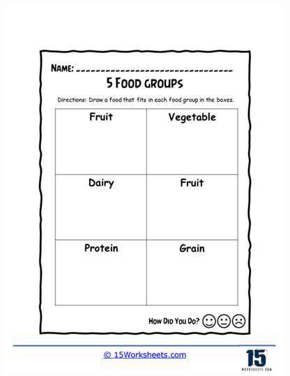 food groups for kids worksheet