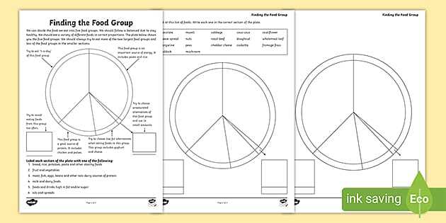 food groups for kids worksheet