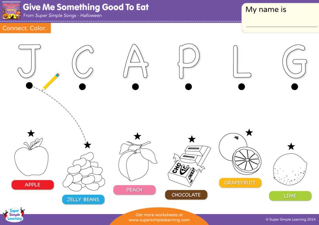 food match worksheet