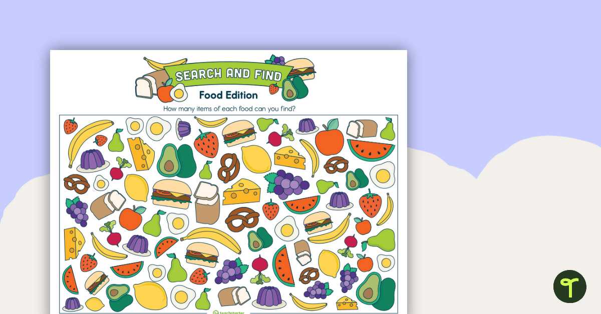 food match worksheet