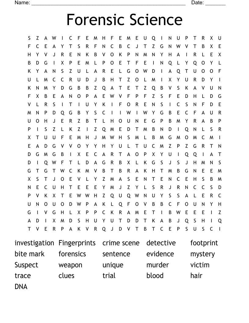 forensic biology worksheet