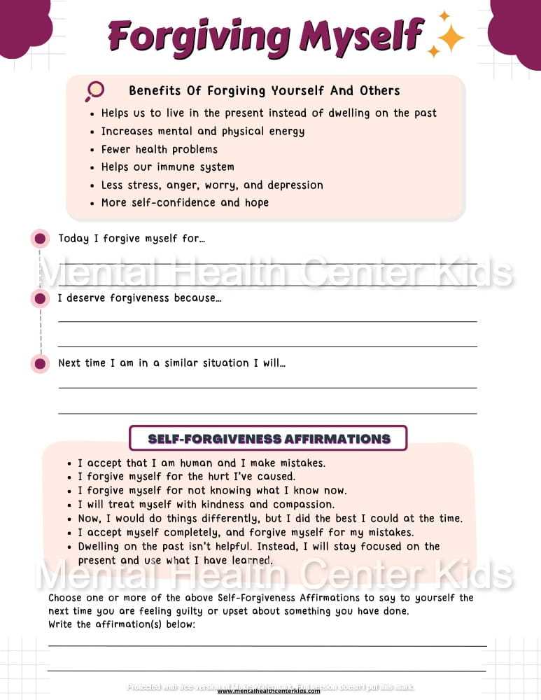 forgiveness worksheets for couples