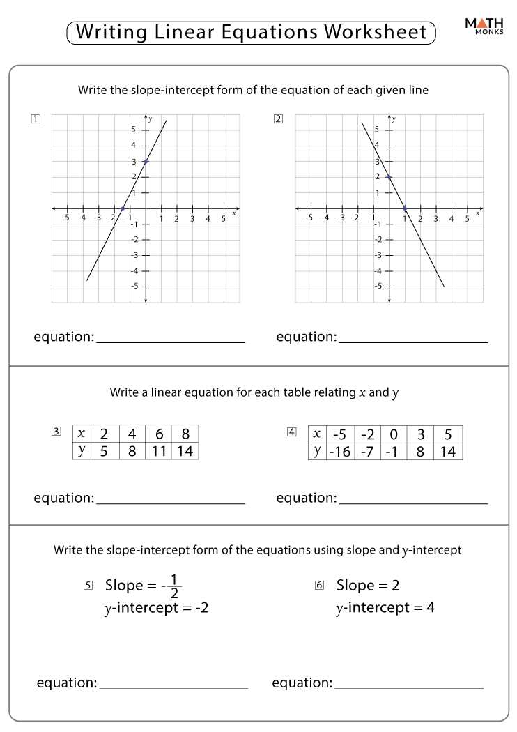 forming and solving linear equations worksheet