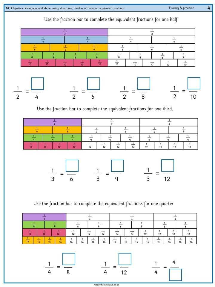 fraction bar worksheet