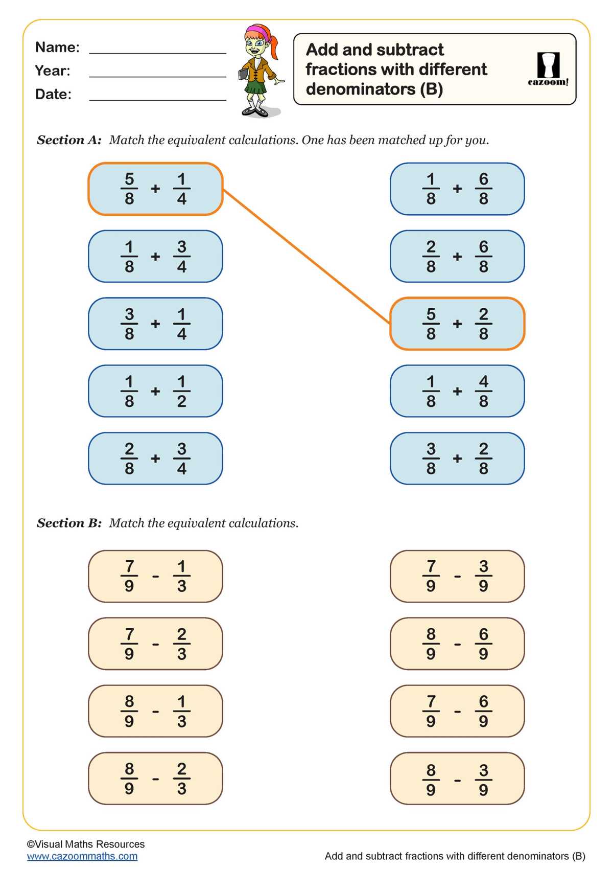 fractions with denominators of 10 and 100 worksheets