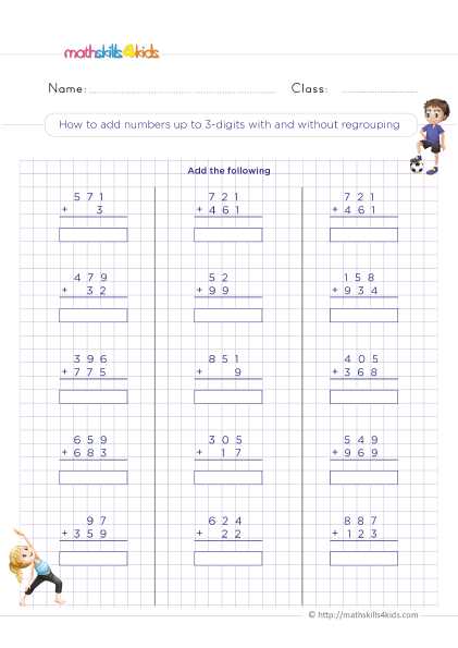 free addition and subtraction worksheets for grade 3