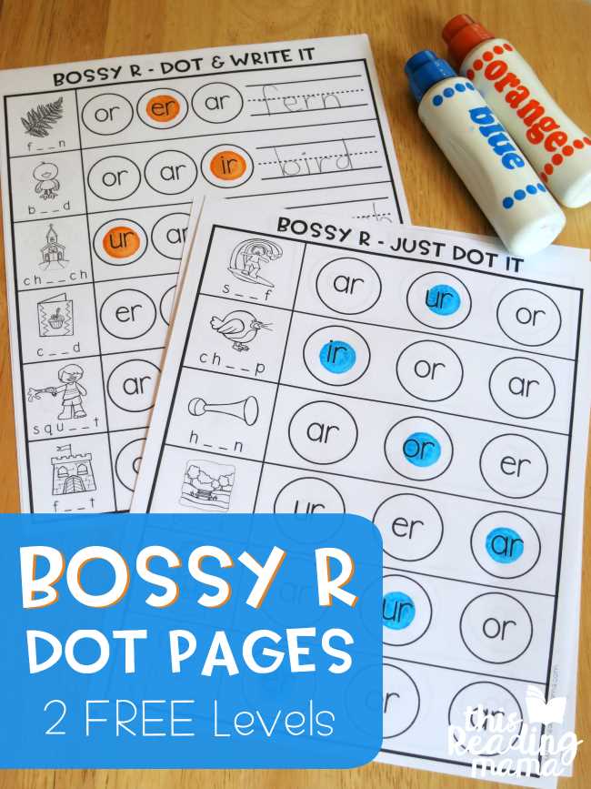 free bossy r worksheets
