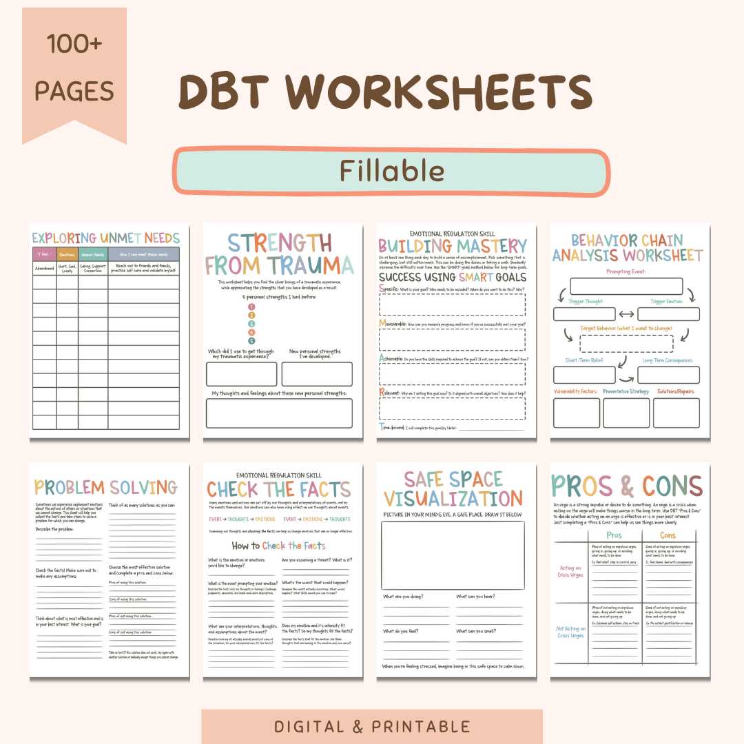 free dbt worksheets for teens