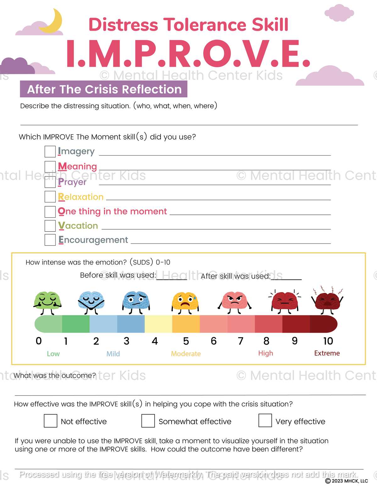 free dbt worksheets for teens