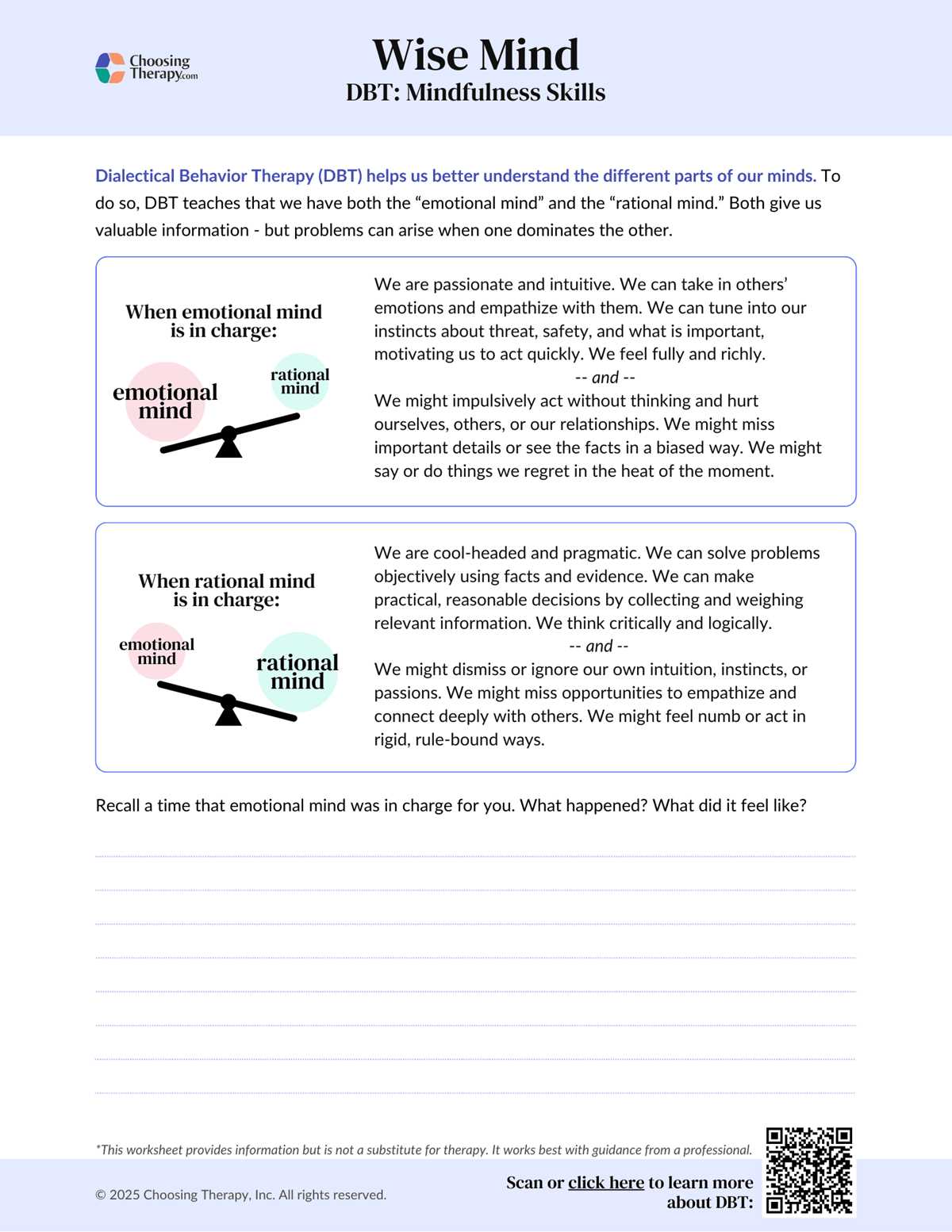 free dbt worksheets