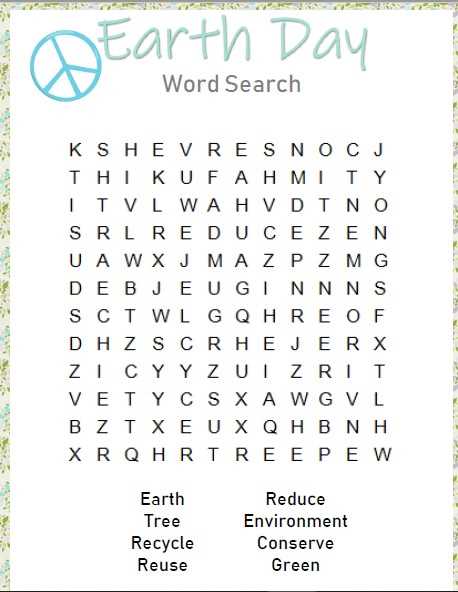 free earth day worksheets