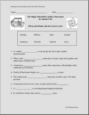 free hurricane worksheets