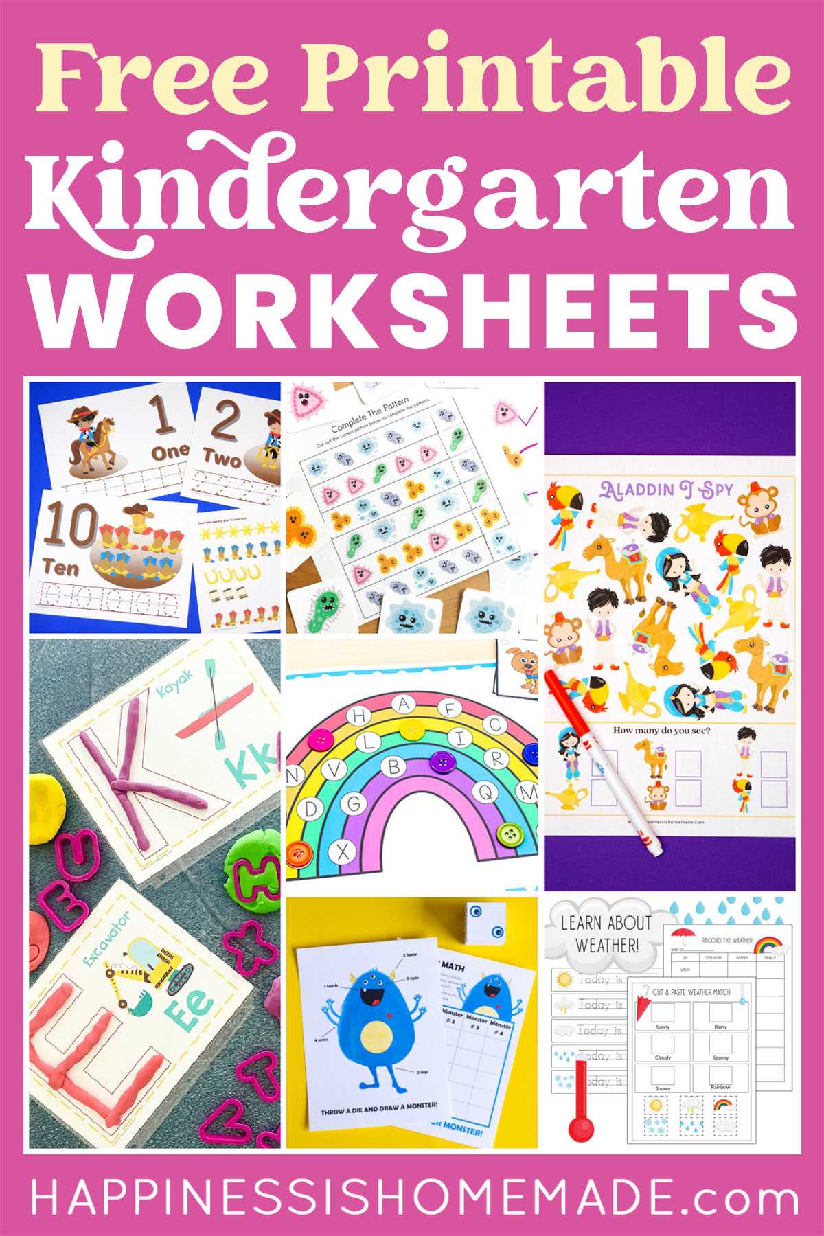 free kindergarten worksheets to print