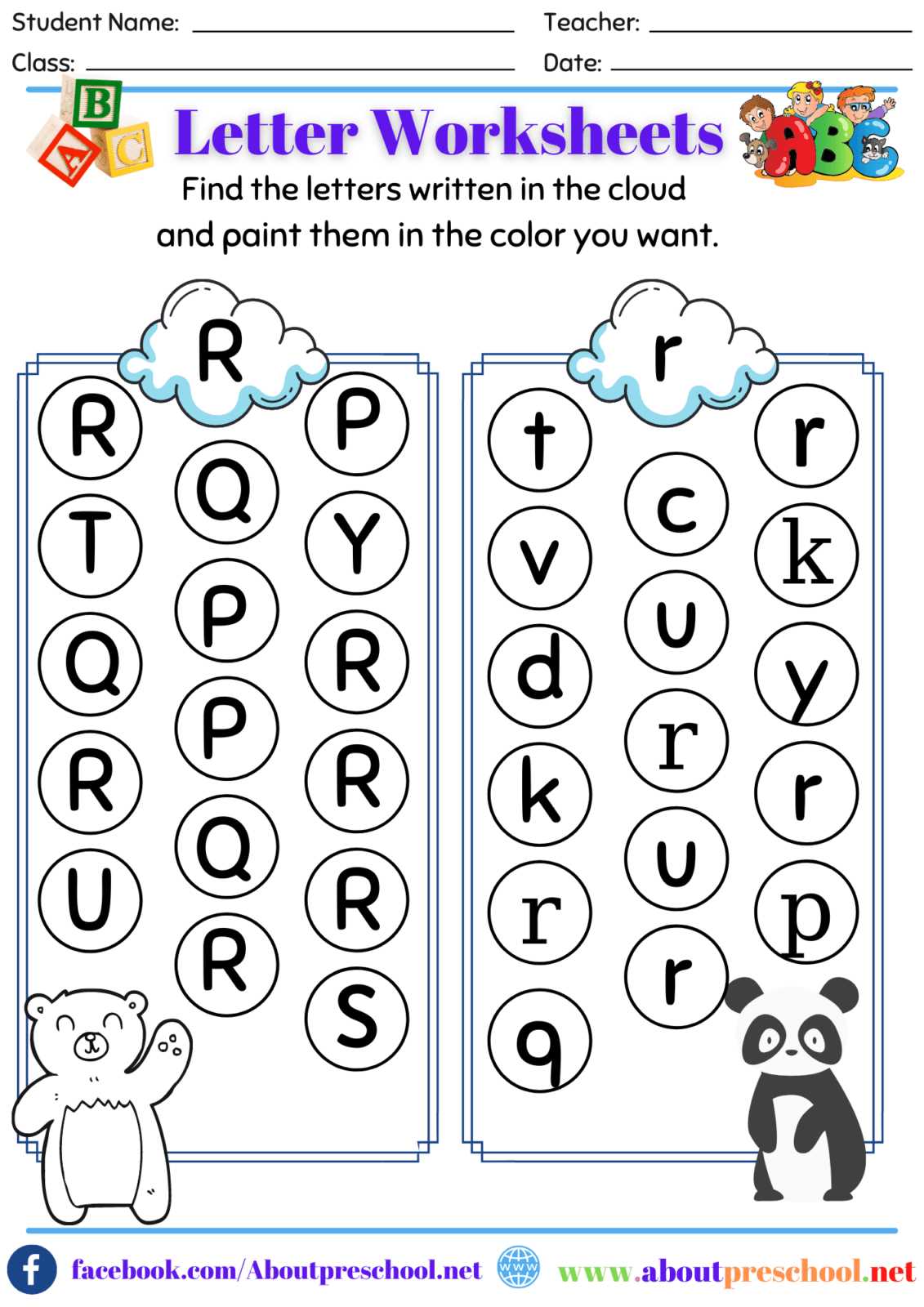 free letter r worksheets