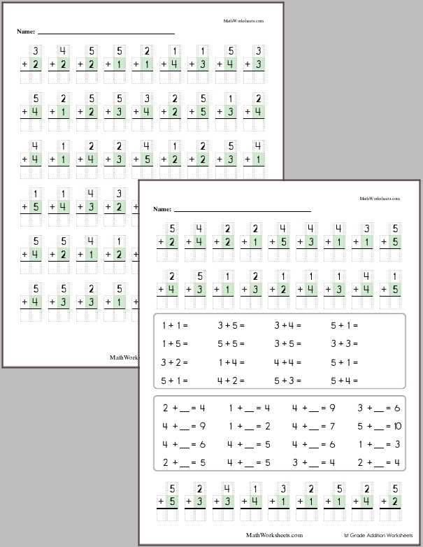 free math addition worksheets