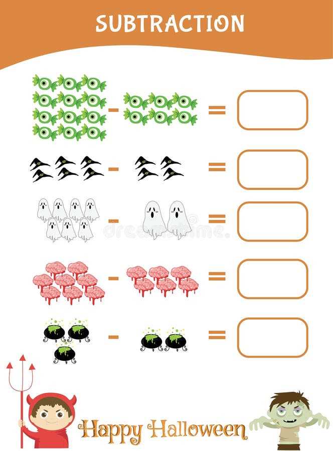free math halloween worksheets