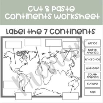 free printable continents worksheet