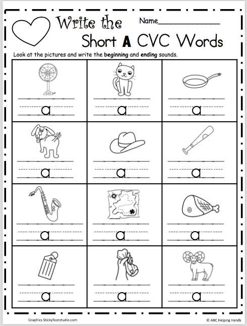 free printable cvc words worksheets