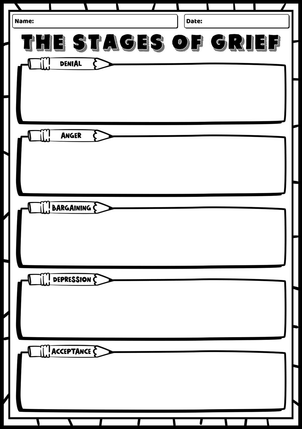 free printable grief worksheets for adults