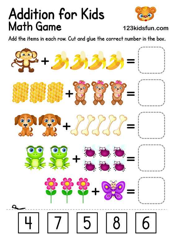 free printable kindergarten math worksheets addition