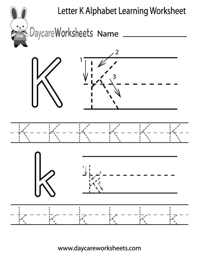 free printable letter k worksheets