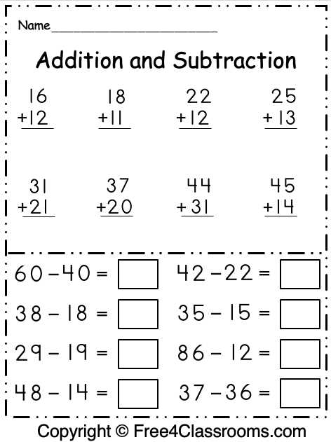 free printable math worksheets for 1st grade