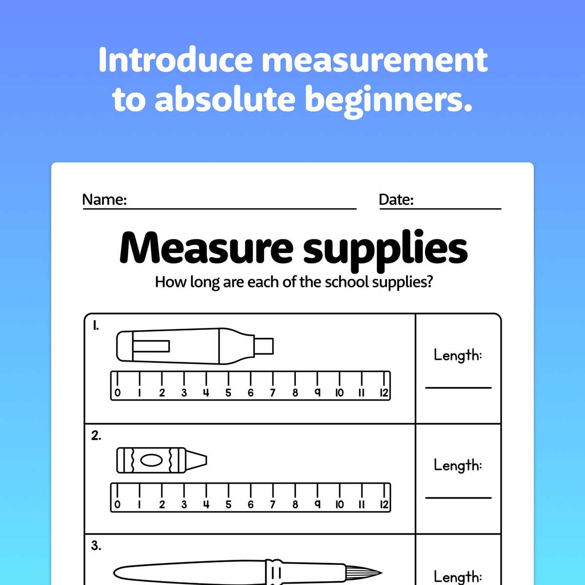 free printable measurement worksheets