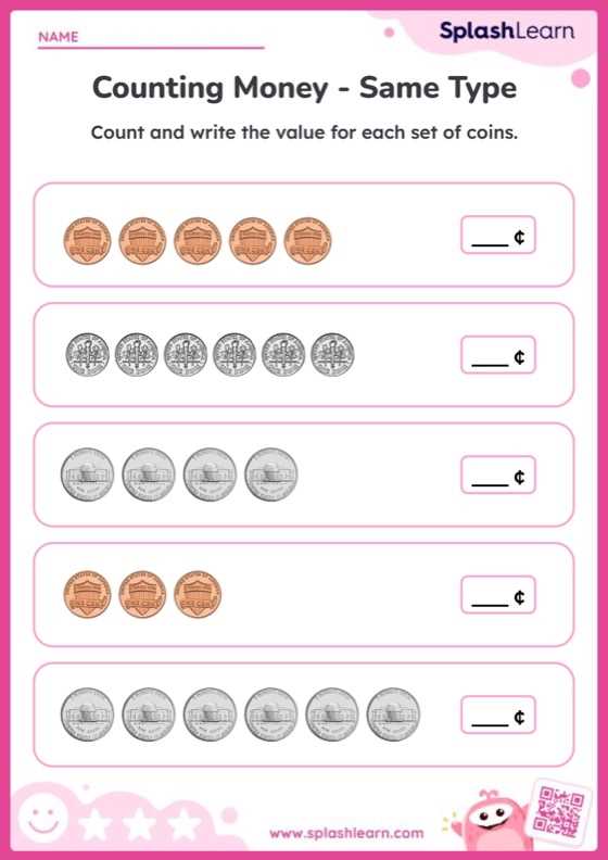 free printable money worksheets kindergarten