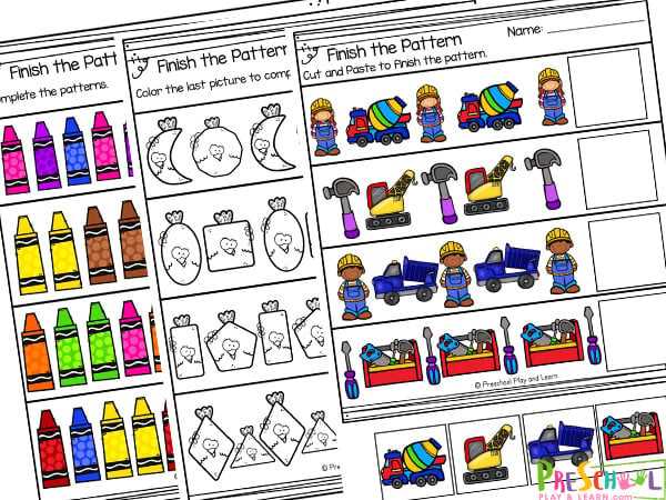 free printable pattern worksheets for kindergarten
