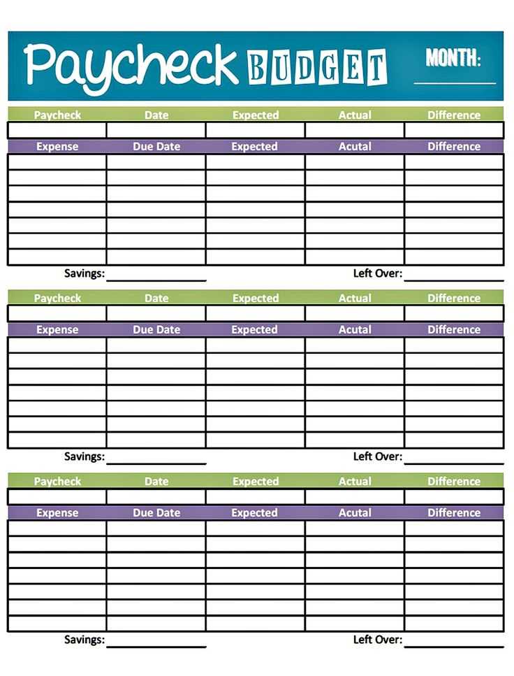 free printable paycheck budget worksheets