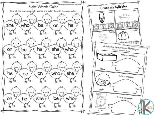 free thanksgiving worksheets for preschool