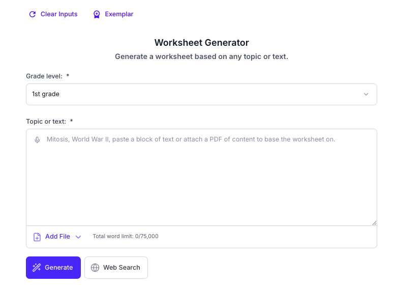 free worksheet generator for teachers