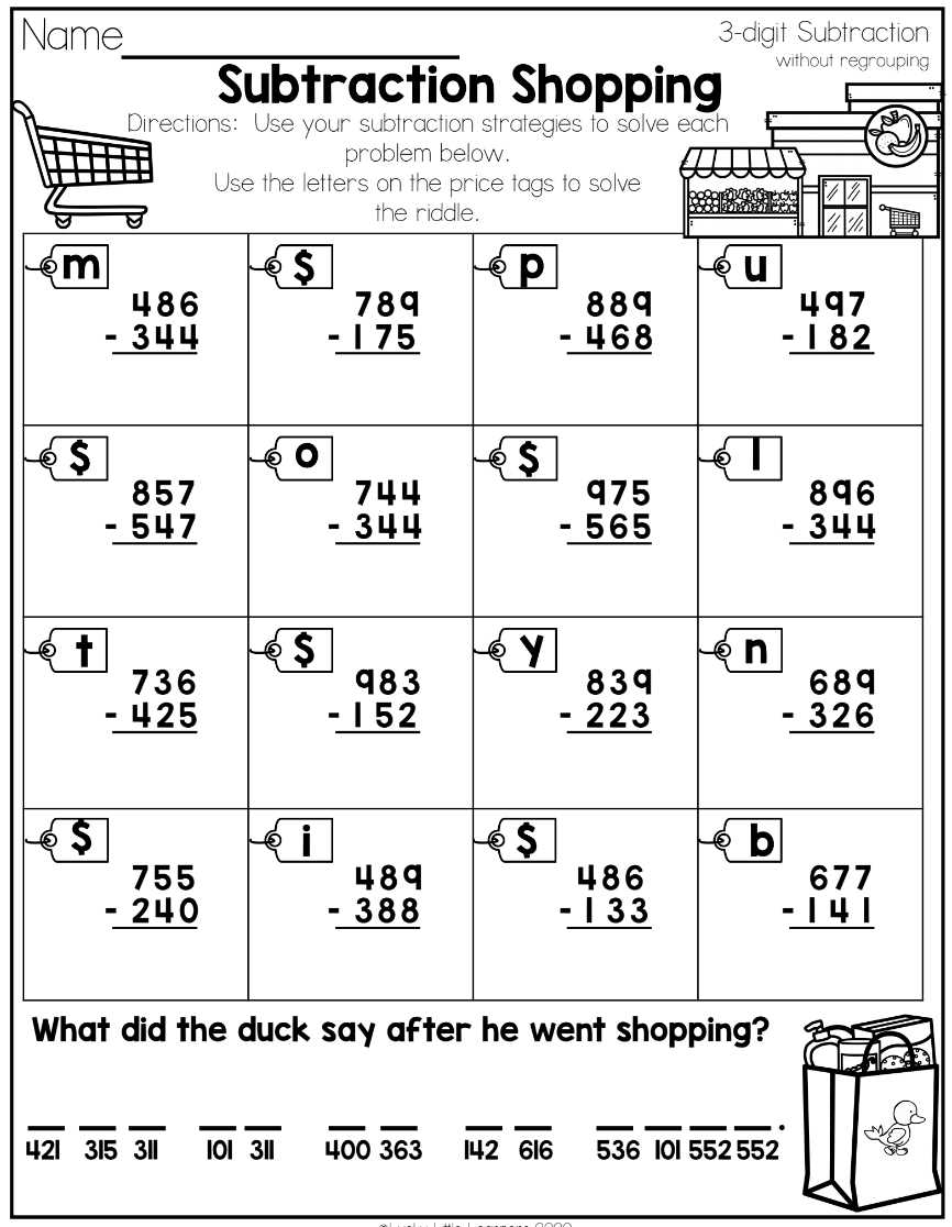 3rd grade subtraction with regrouping worksheets