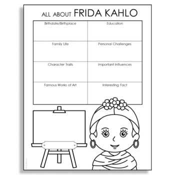frida kahlo worksheets