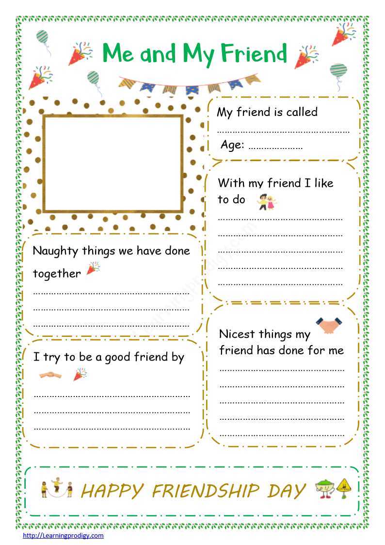 friendship worksheet