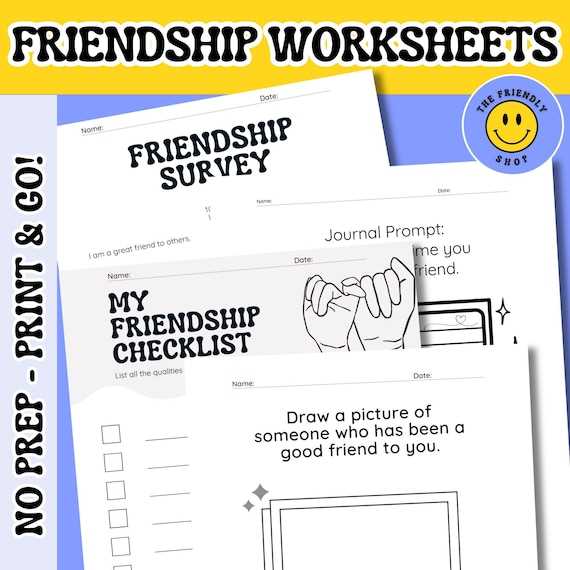 friendship worksheets for kids
