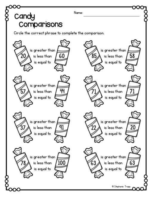 less than more than worksheets
