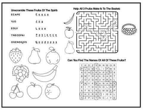 fruit of the spirit worksheets for youth