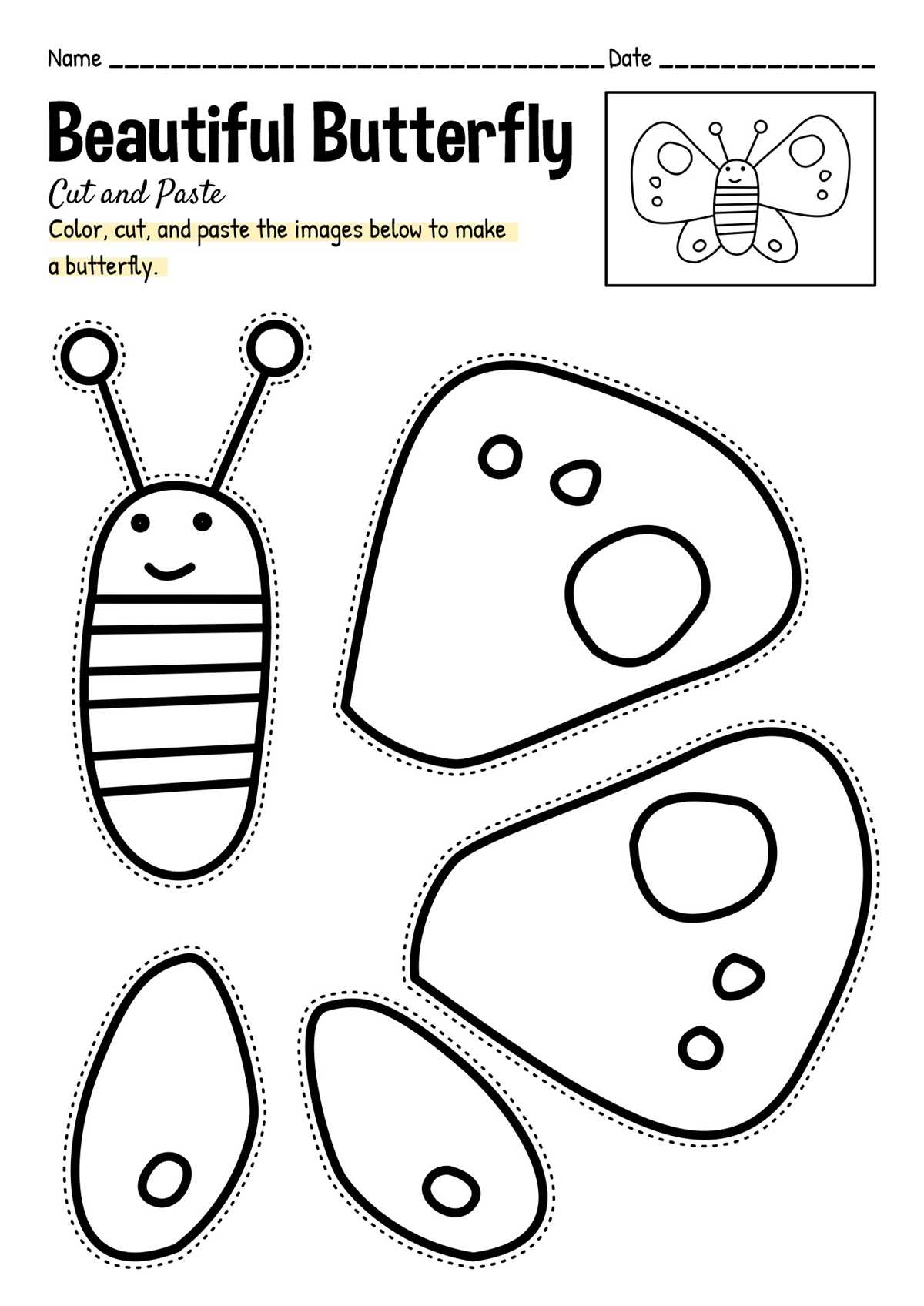 color cut paste worksheets